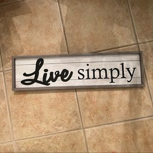 “Live Simply” wall decor sign